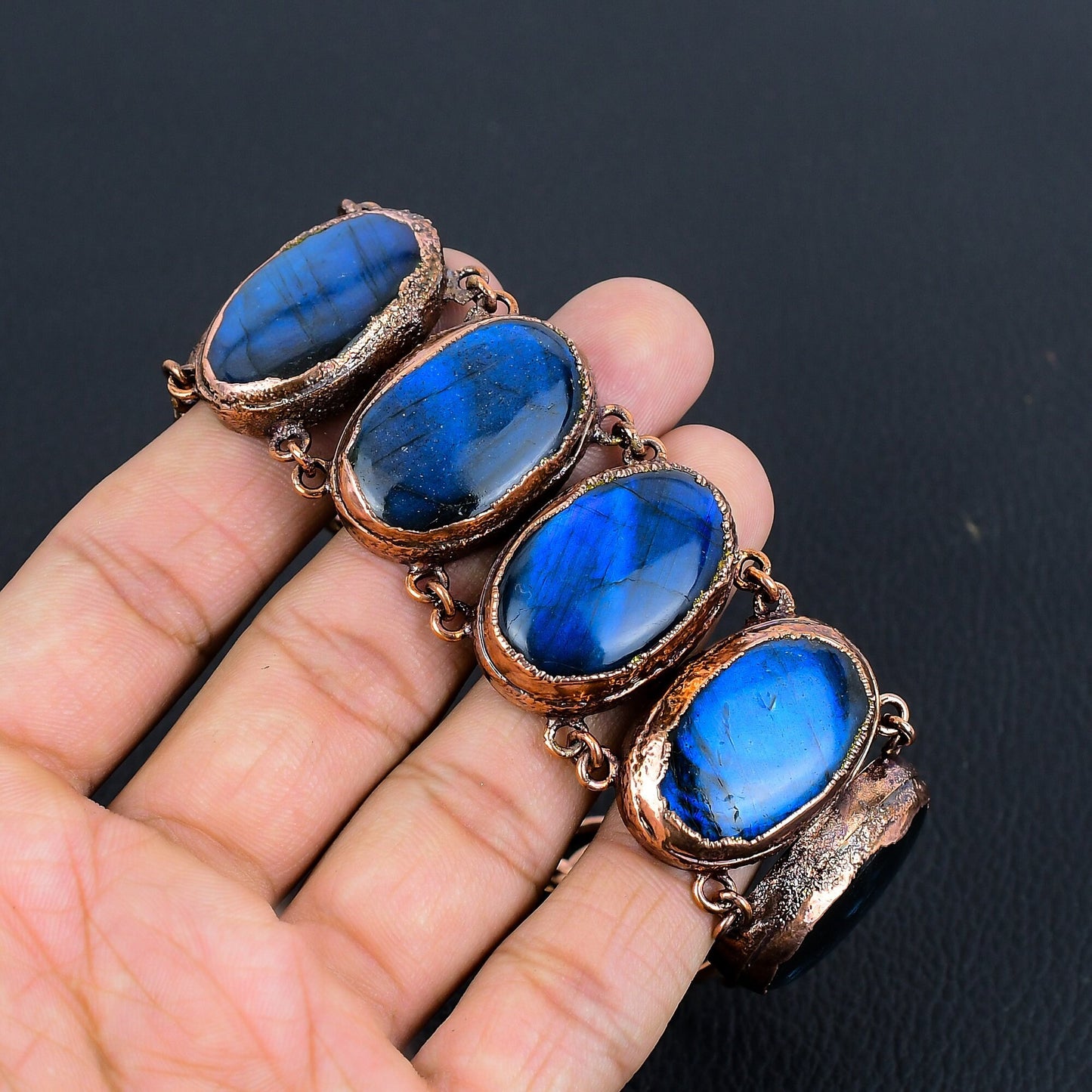 Blue Flash Labradorite Gemstone Bracelet