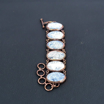White Dendrite Opal Gemstone Bracelet