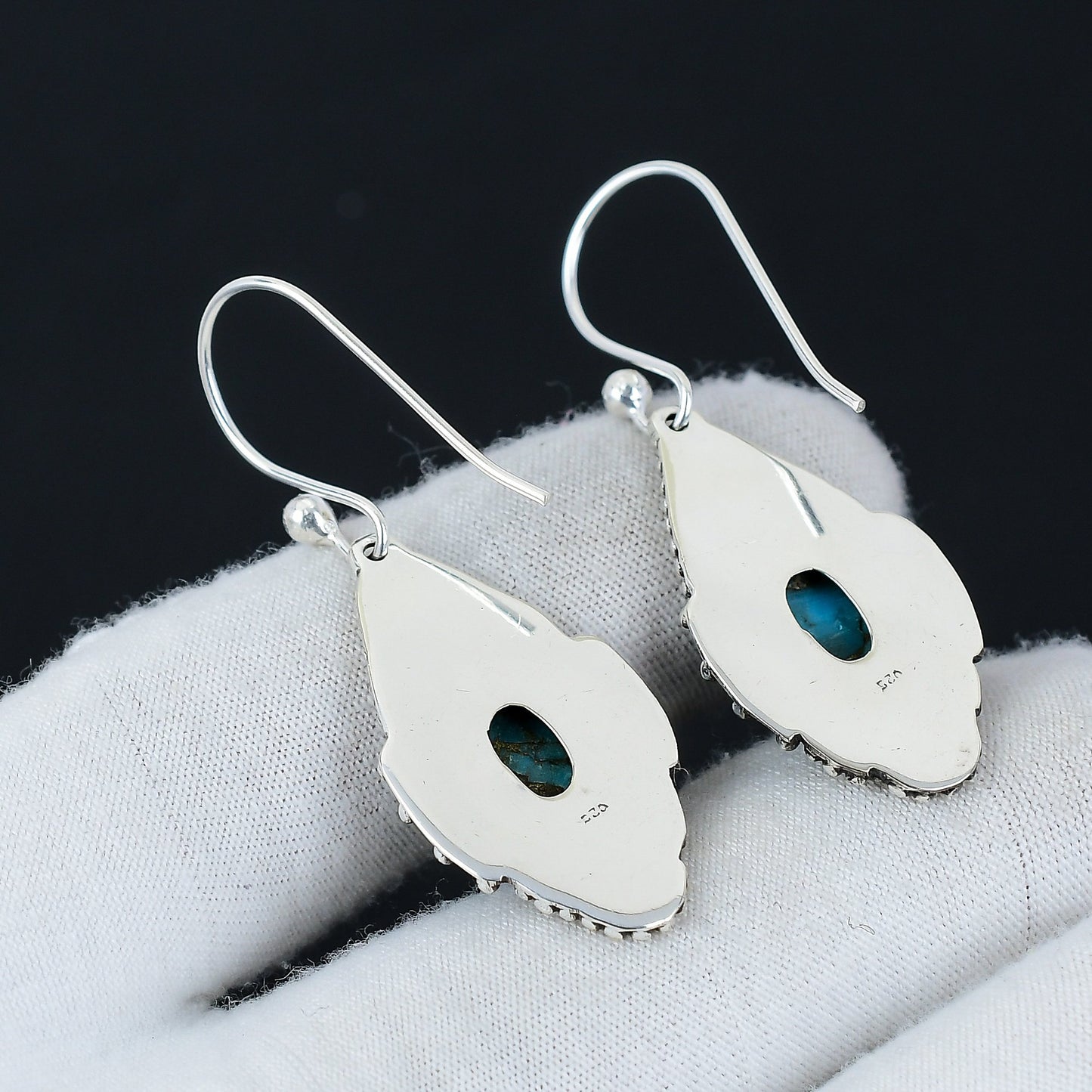 Orange Spiny Oyster Gemstone Earrings