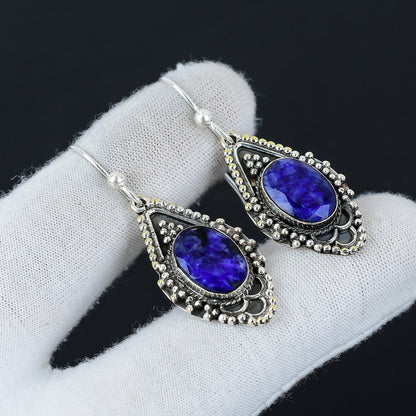 Emerald Gemstone Sterling Silver Earrings