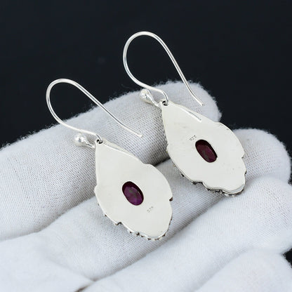 Emerald Gemstone Sterling Silver Earrings