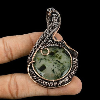Green Prehnite Gemstone Pendant