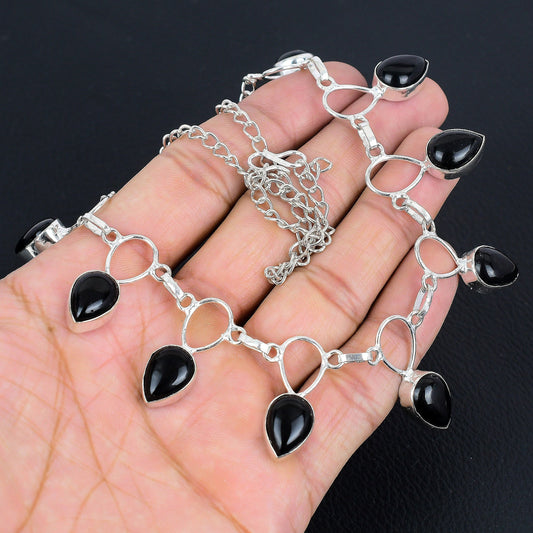 Black Onyx Sterling Silver Necklace