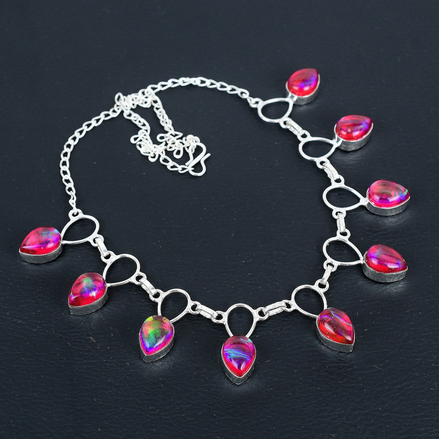 Pink Triplet Opal Necklace