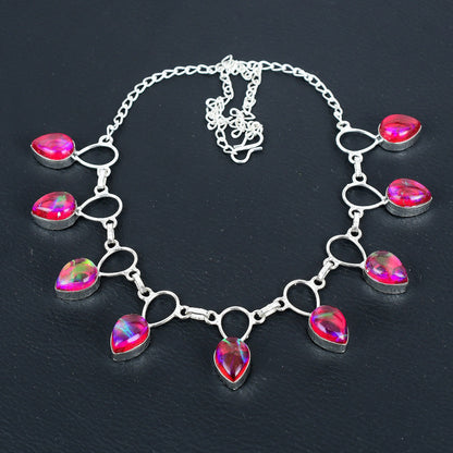 Pink Triplet Opal Necklace
