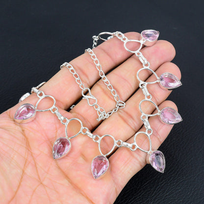 Pink Kunzite Sterling Silver Necklace