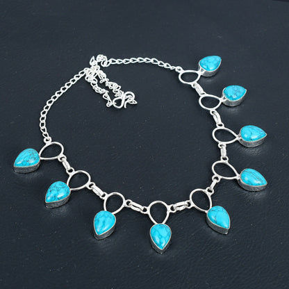Dainty Turquoise Silver Necklace