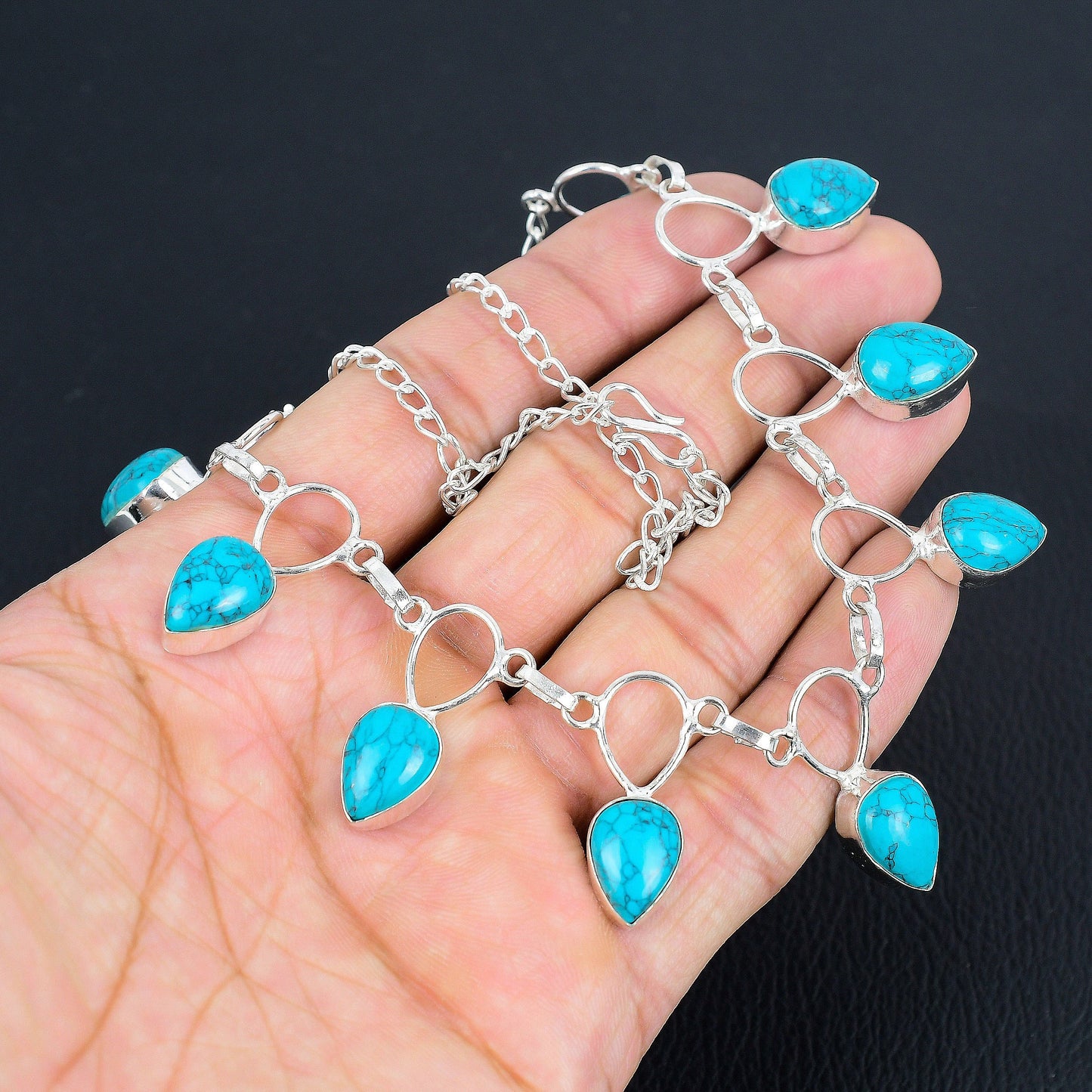 Dainty Turquoise Silver Necklace