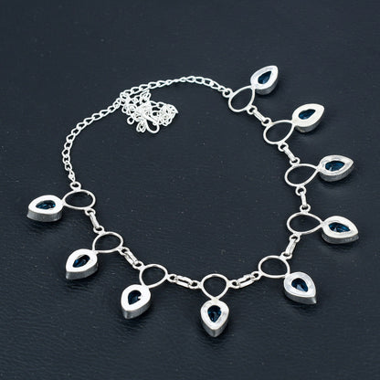 Dainty Swiss Blue Topaz Necklace