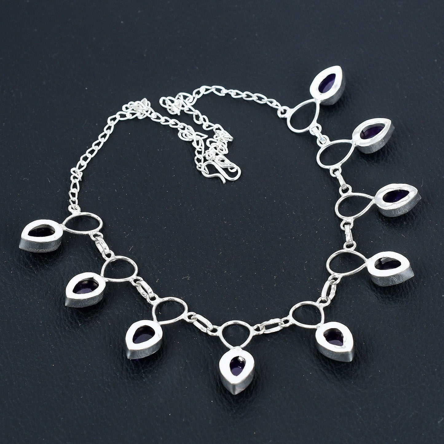 Purple Amethyst Silver Necklace