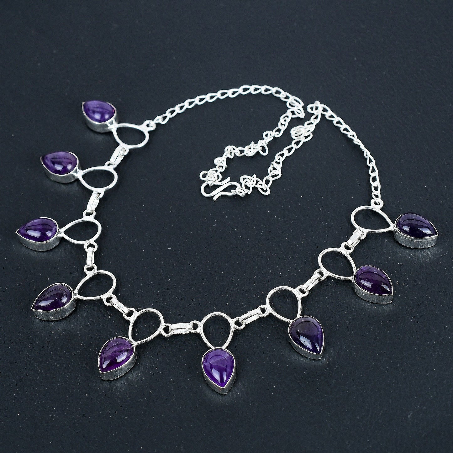 Purple Amethyst Silver Necklace