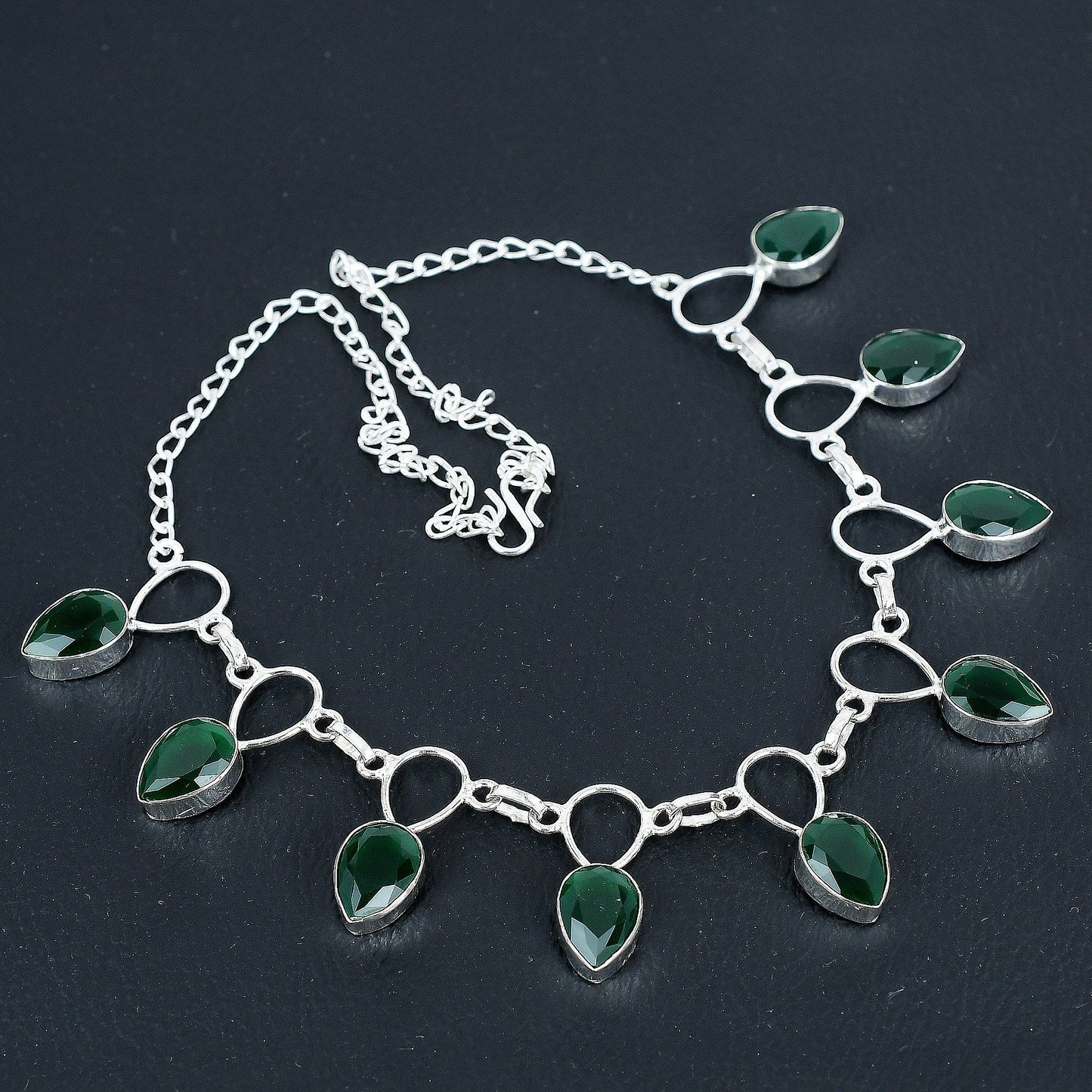 Emerald Green Sterling Silver Necklace