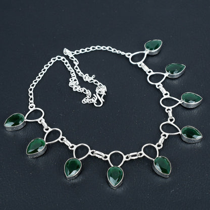Emerald Green Sterling Silver Necklace