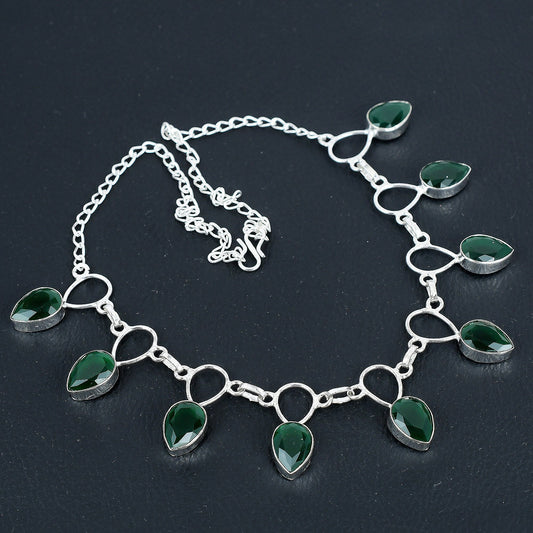 Emerald Green Sterling Silver Necklace