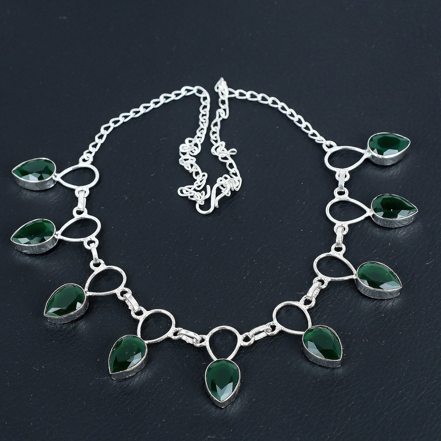 Emerald Green Sterling Silver Necklace