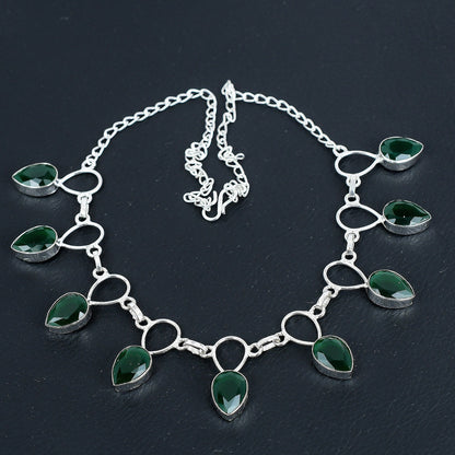 Emerald Green Sterling Silver Necklace