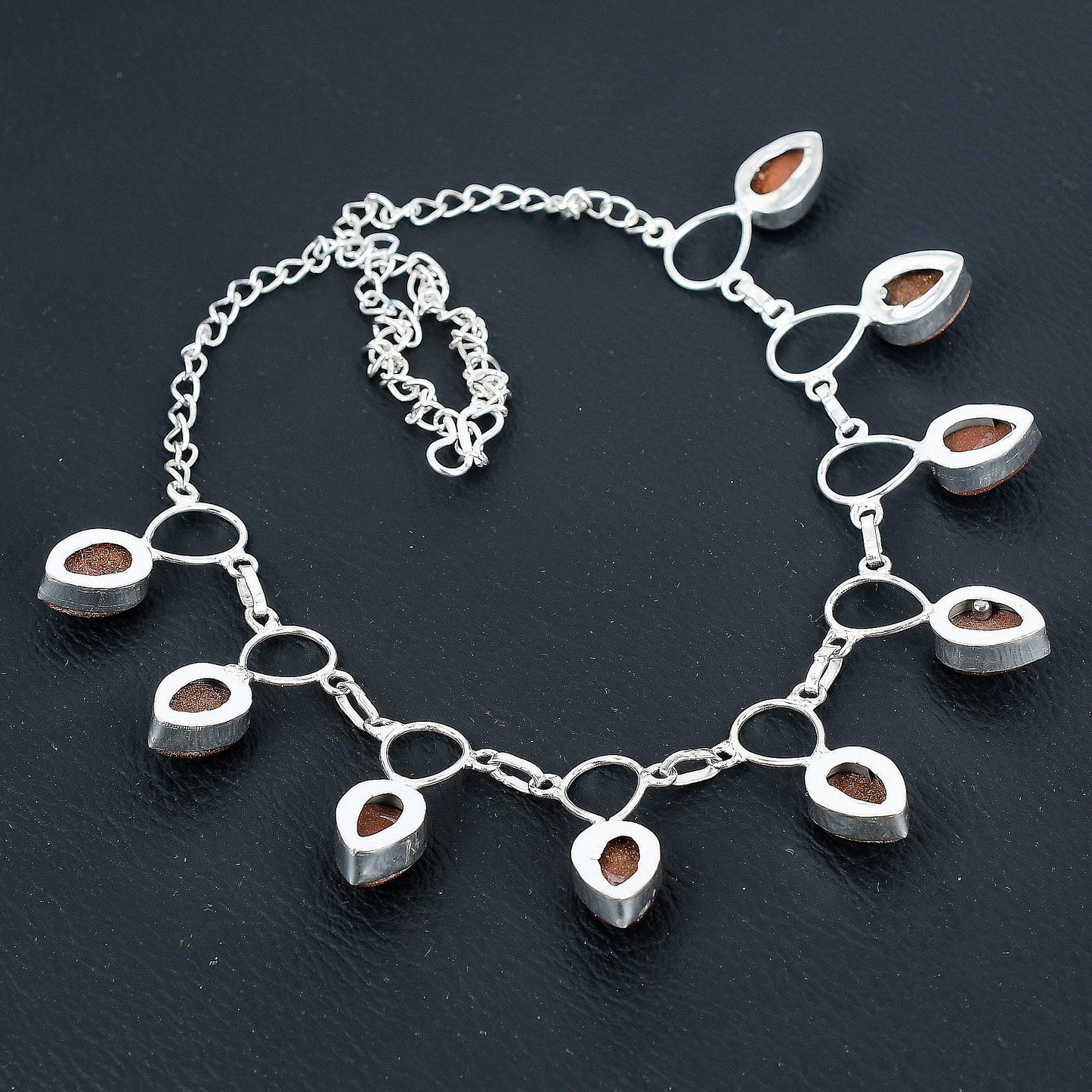 Red Sunstone Sterling Silver Necklace