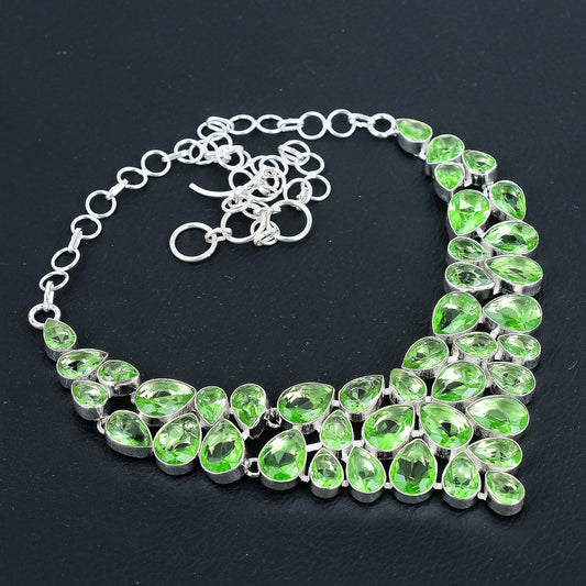Green Chrysolite Silver Necklace