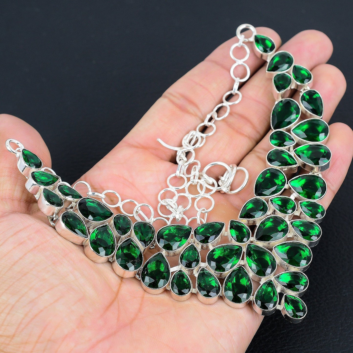 Green Tourmaline Sterling Silver Necklace