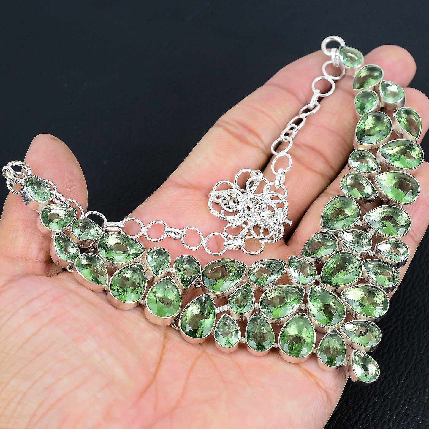 Green Amethyst Gemstone Necklace