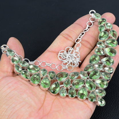 Green Amethyst Gemstone Necklace