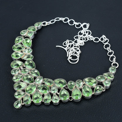 Green Amethyst Gemstone Necklace