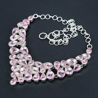 Pink Kunzite Sterling Silver Necklace