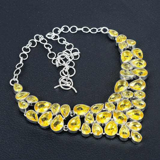 Yellow Citrine Gemstone Necklace