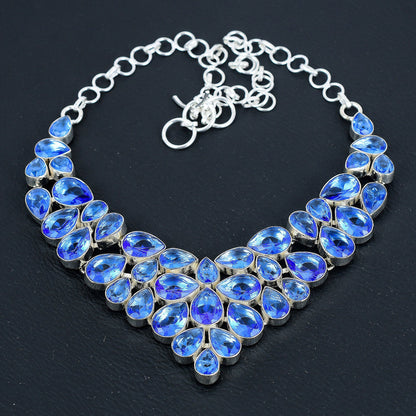Blue Topaz Gemstone Necklace