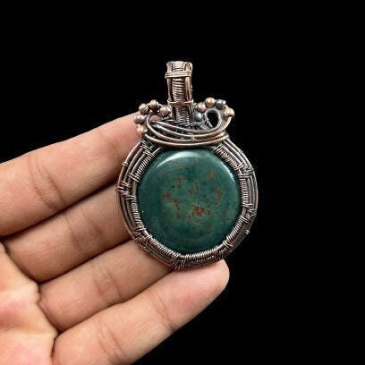 Green Bloodstone Gemstone Pendant