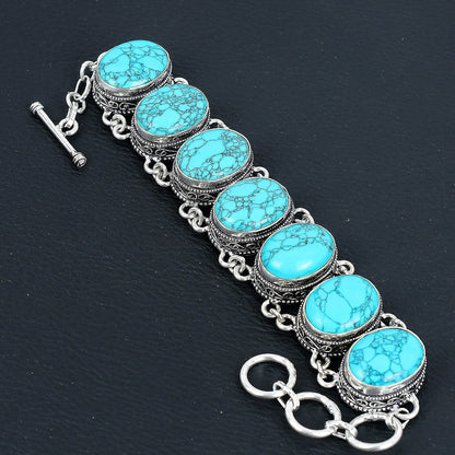 Turquoise Gemstone Necklace & Bracelet Set