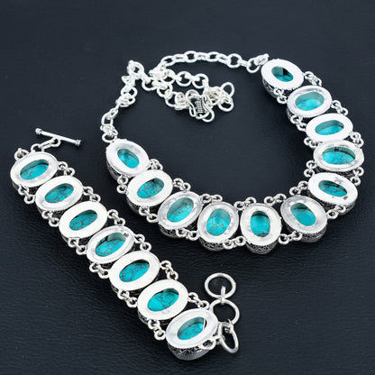 Turquoise Gemstone Necklace & Bracelet Set