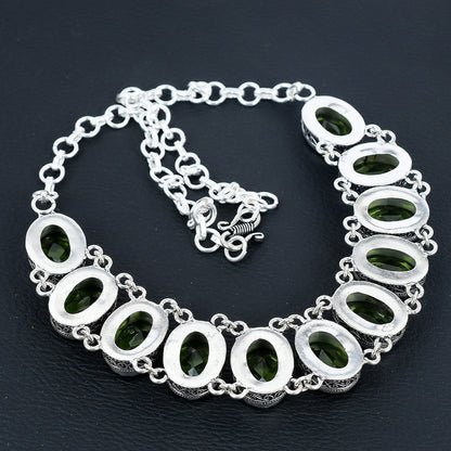 Green Peridot Gemstone Necklace & Bracelet Set