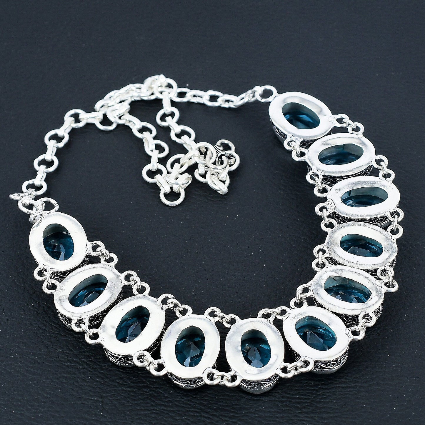 Swiss Blue Topaz Necklace & Bracelet Set