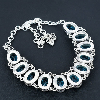 Swiss Blue Topaz Necklace & Bracelet Set