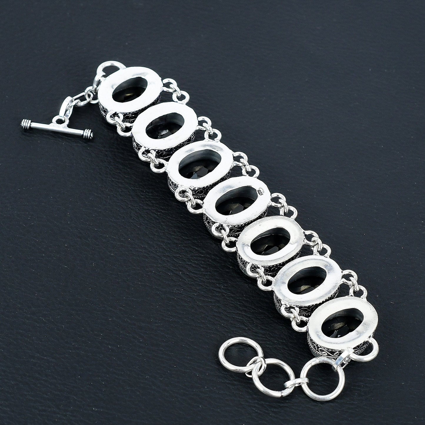 Black Spinel Sterling Silver Necklace & Bracelet Set