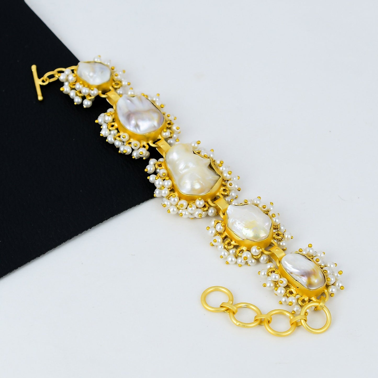 Gold Plated Blister Pearl Bracelet