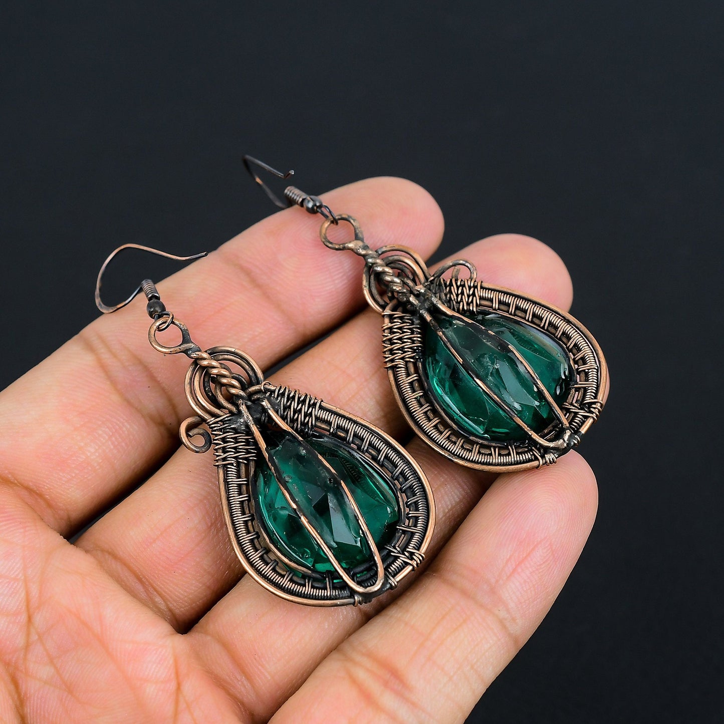 Green Apatite Gemstone Earrings