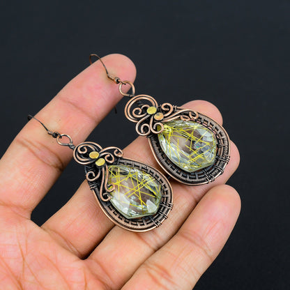 Golden Rutile Gemstone Earrings
