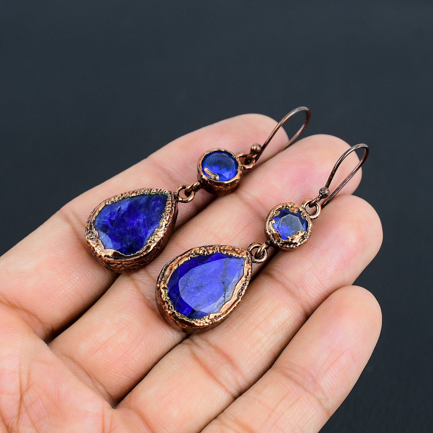 Blue Sapphire Gemstone Earrings