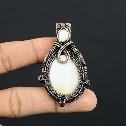 White Mother of Pearl Gemstone Pendant