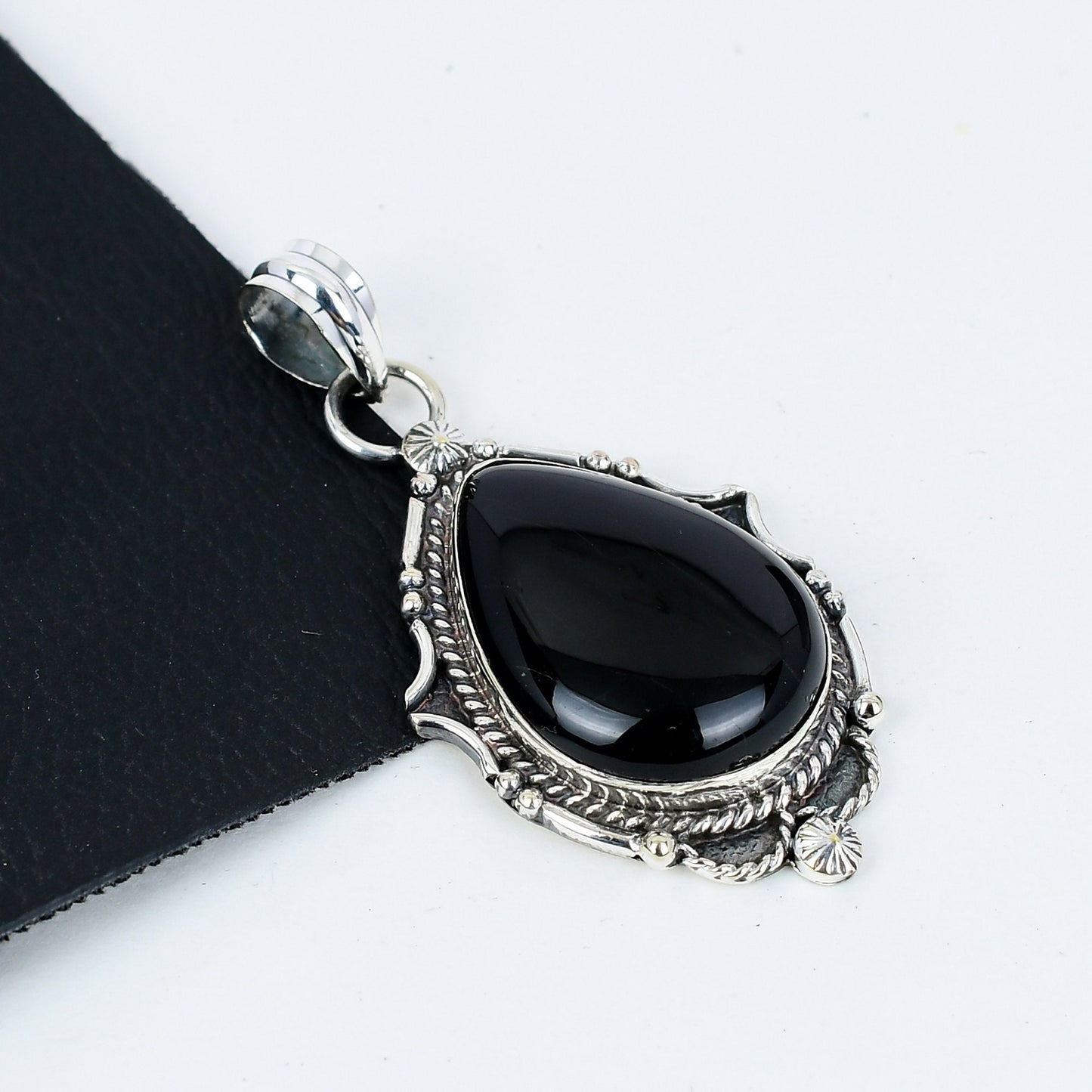 Black Onyx Sterling Silver Gemstone Pendant