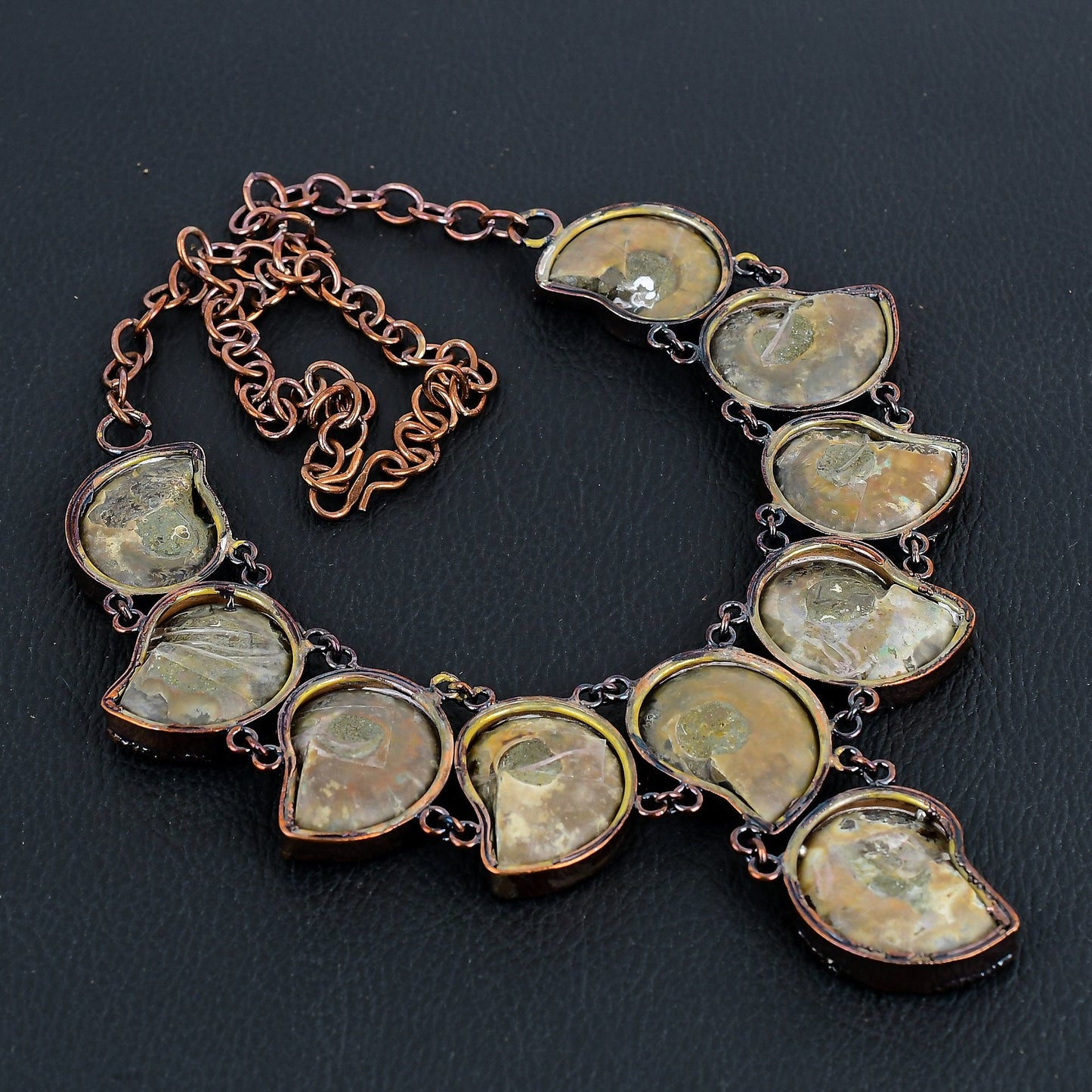 Copper Ammonite Gemstone Necklace