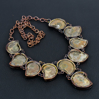 Copper Ammonite Gemstone Necklace