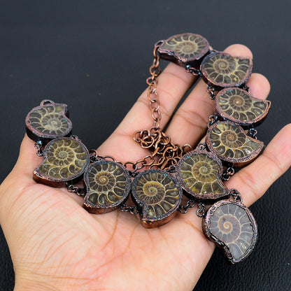 Copper Ammonite Gemstone Necklace