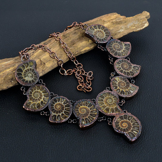 Copper Ammonite Gemstone Necklace