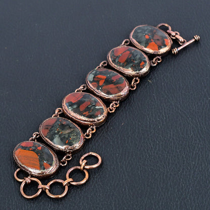 Green Bloodstone Gemstone Bracelet