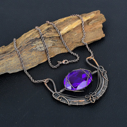 Purple Amethyst Gemstone Necklace
