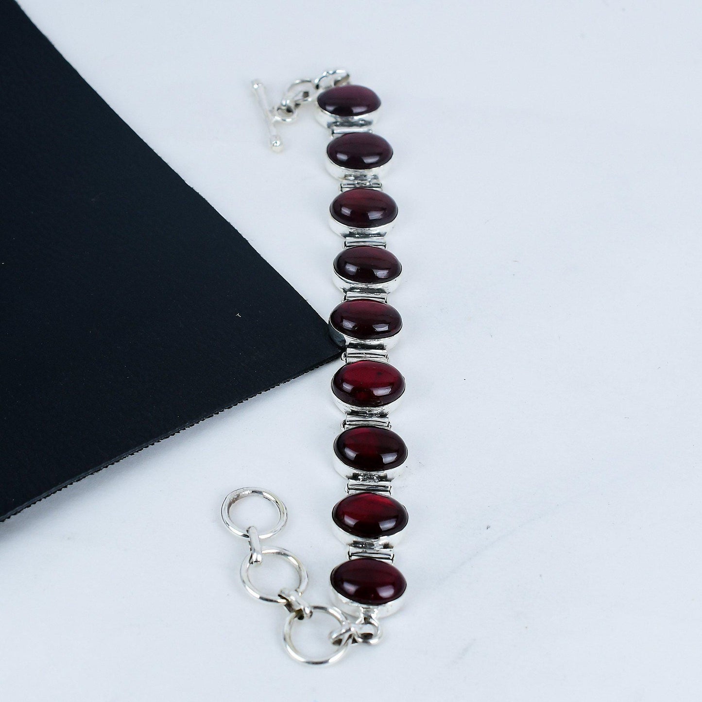 Red Flashy Labradorite Gemstone Bracelet