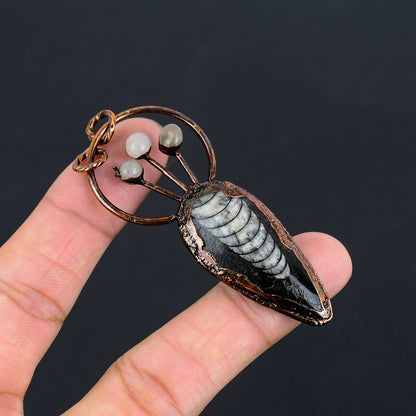 Black Orthoceras Gemstone Pendant